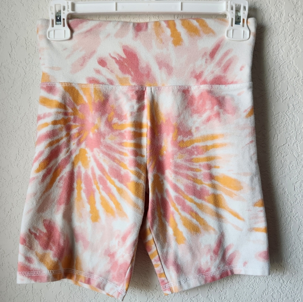 Pink and Orange Tie-Dye Cotton Shorts